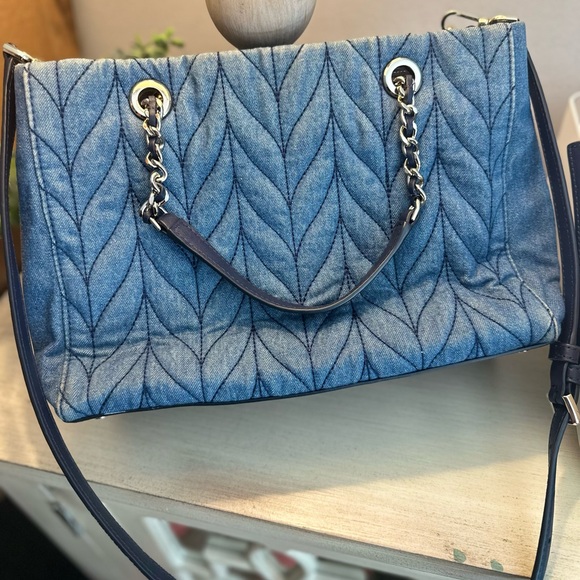 3F Kate Spade Meena Briar Lane Denim Quilted Purse Crossbody Bag - Picture 4 of 13